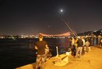 Summer nights in Istanbul. Good time to go for fishing.