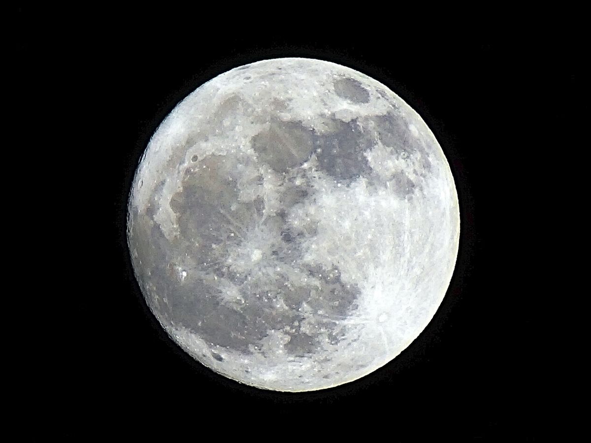 Full moon taken with Sony A65 and Tamron 70-300mm lens.