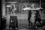 The rain pours in the streets of Glasgow Scotland again.