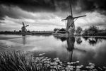 On s'imagine les Pays-Bas avec de fabuleux moulins. Le temps d'une balade à vélo, j'ai voyagé dans le temps dans un décor à couper le souffle. Ce matin de juillet à Kinderdijk, le ciel était couvert et orageux. Pourtant il m'offrait un arrière plan idéal pour ces fantastiques moulins à vent élevés au rang du Patrimoine mondial de l'humanité.