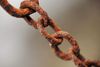image of old rusted chain wit shallow dof