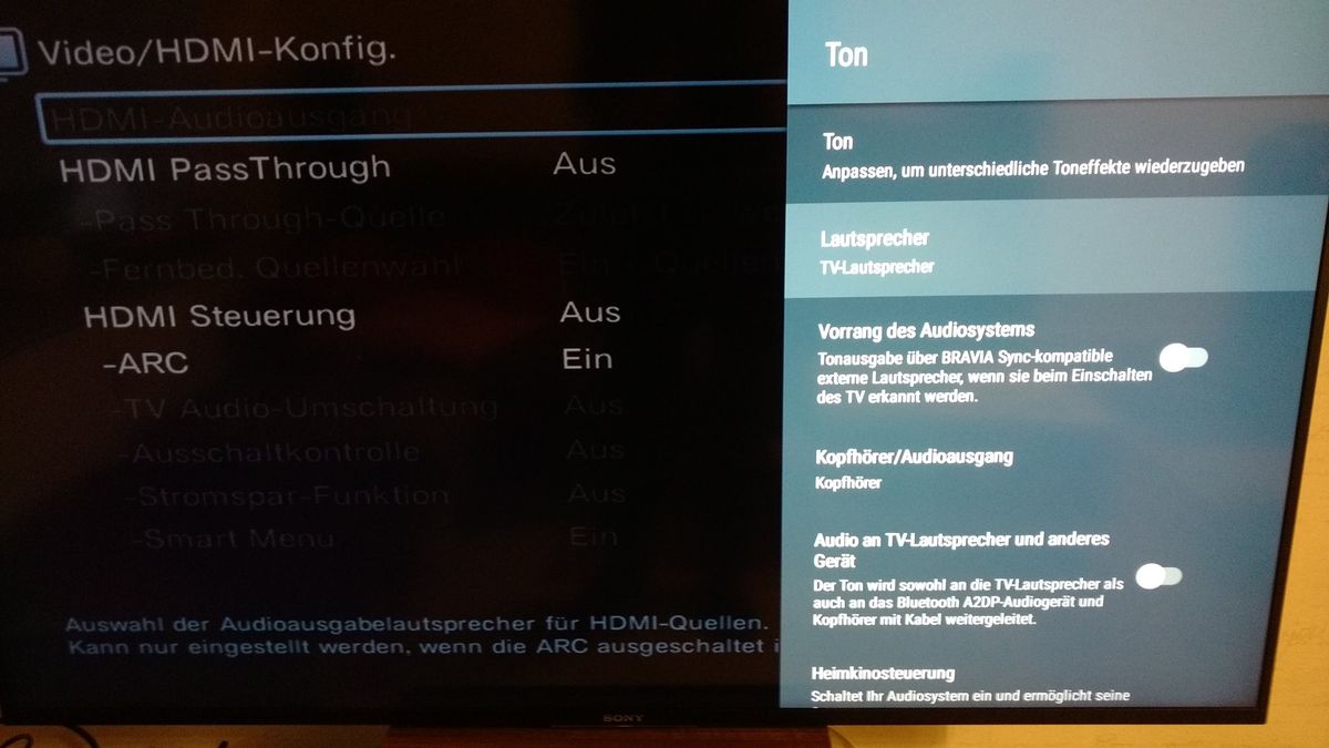 TV und AVR Einstellung